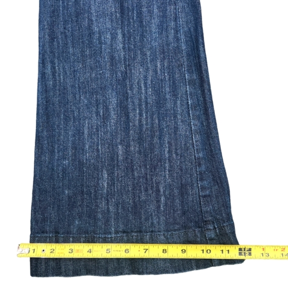 Vintage Y2K YNQ Ultra-High Rise Dark Wash Goth Flare Skull Jeans / Size 9 - Picture 10 of 10